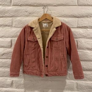 Girls Corduroy Fur Jacket